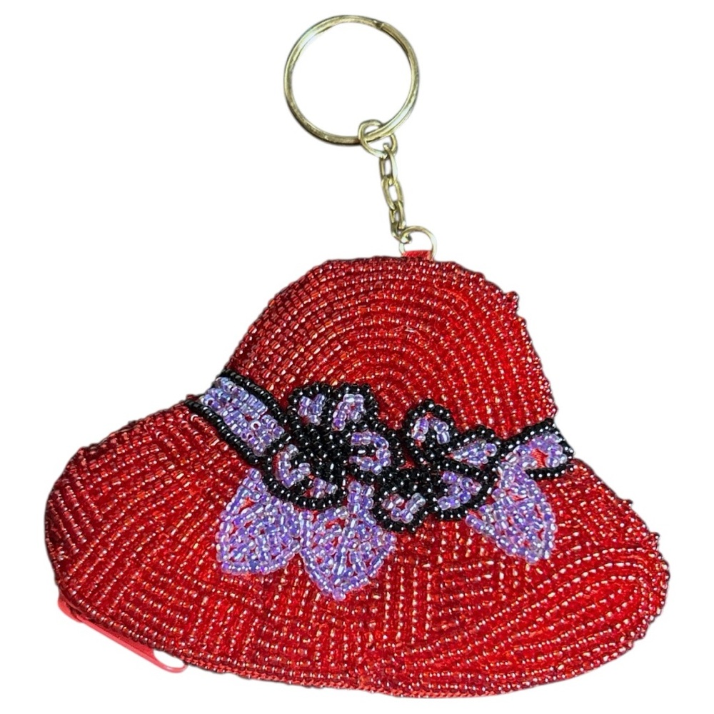 Red Hat Society Glass Beaded‎ Change Purse